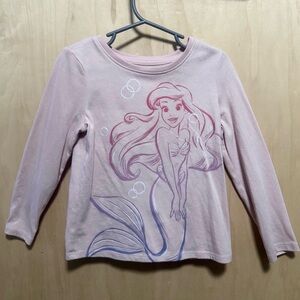 Disney Little Mermaid Ariel Pink Long Sleeve Kids Tee